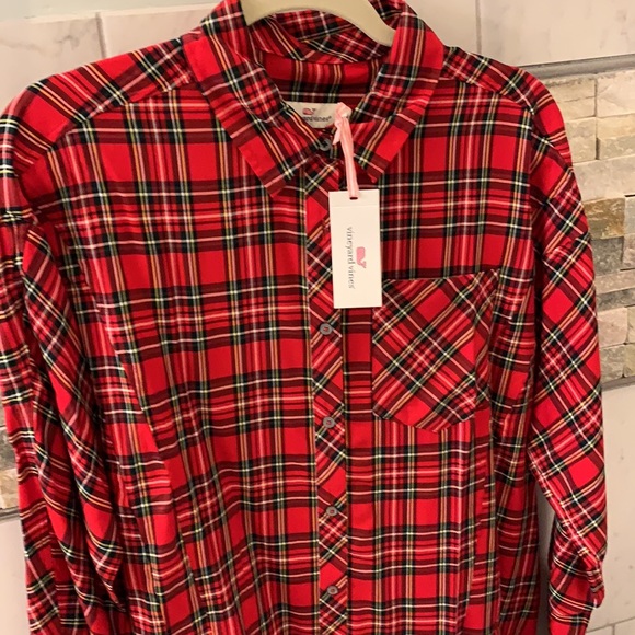 Vineyard Vines Weekend Plaid Button Down Blouse - Picture 5 of 6